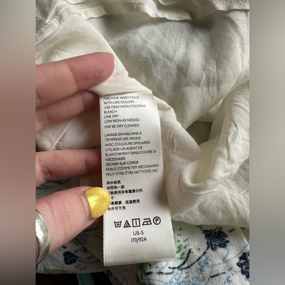 NWT free people all mine one shoulder floral mini dress linen OB967019 sz small - Picture 8 of 12